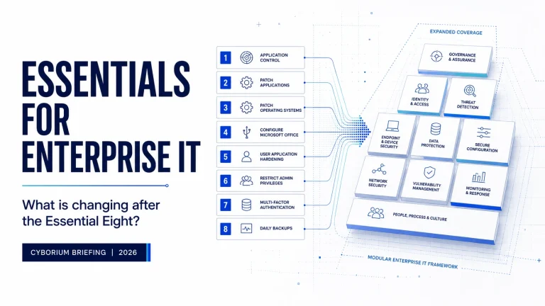 Essentials for enterprise IT, what is changing after the Essential Eight, CYBORIUM briefing 2026