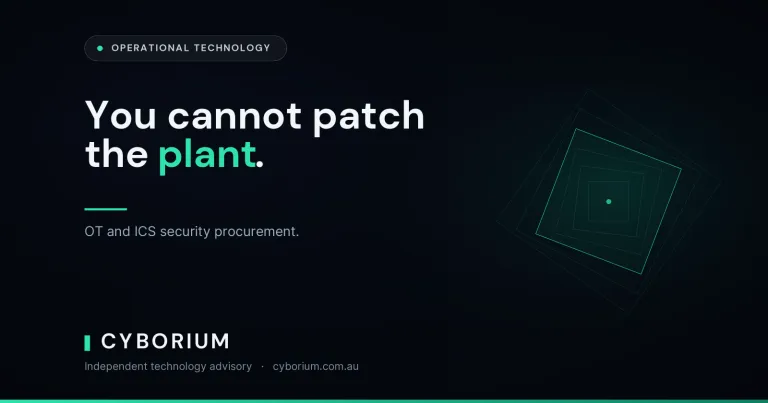 CYBORIUM article header reading You cannot patch the plant, over a nested square wireframe graphic.